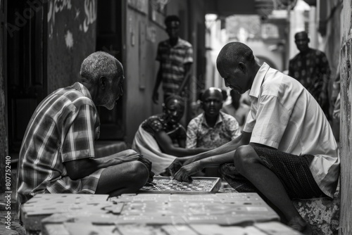 Famous Man Playing Board Game in Stone Town  Zanzibar  Tanzania