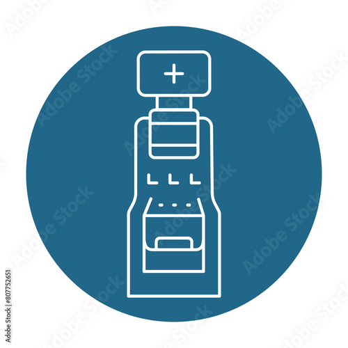 Medical check up  machine in black line icon. Self service machine