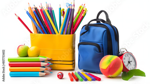 Organizing a fundraiser for a local school or nonprofit organization to support educational programs and initiatives isolated on white background, png
 photo