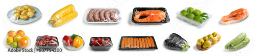 Set of fresh food in plasti...