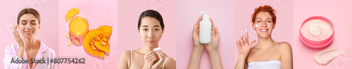 Collage of young women with...