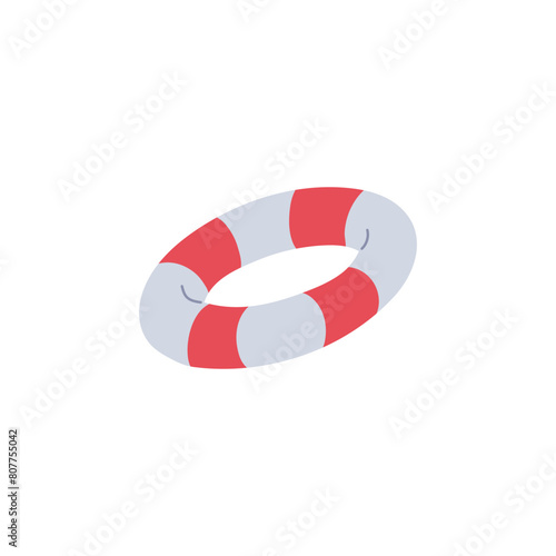 Red and grey lifebuoy vector illustration