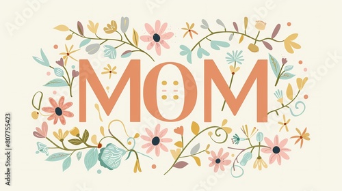 Icon graphic of the word mom UHD wallpaper