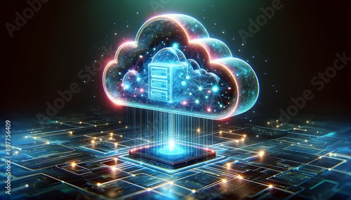 3d Image of a Virtual Machine in cloud computing