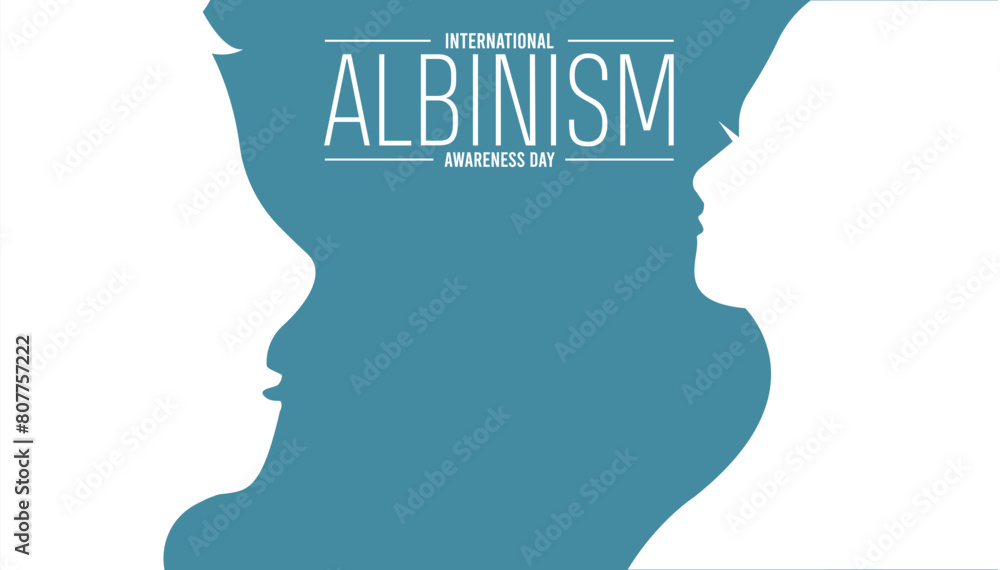 INTERNATIONAL ALBINISM AWARENESS DAY observed every year in June. Template for background, banner, card, poster with text inscription.