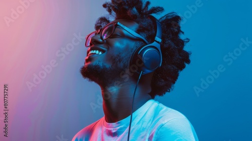 Man Enjoying Music with Headphones