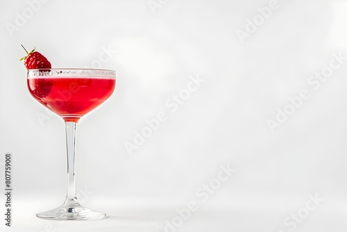 Majestic and Sumptuous Red Cocktail on White Background with Space for Text