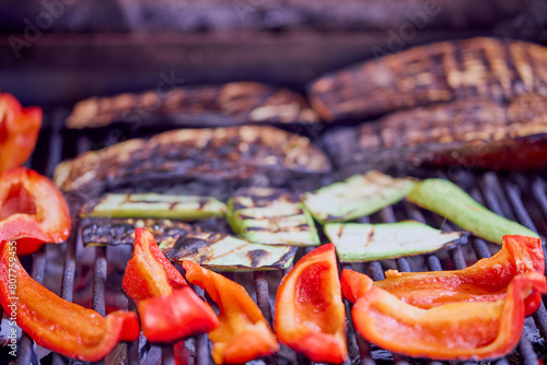 mixed vegetables on the grill. © czamfir