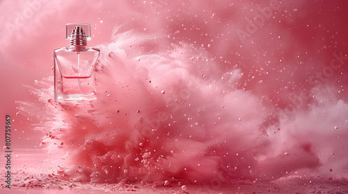 Exploding Perfume Bottle in Mid-Air