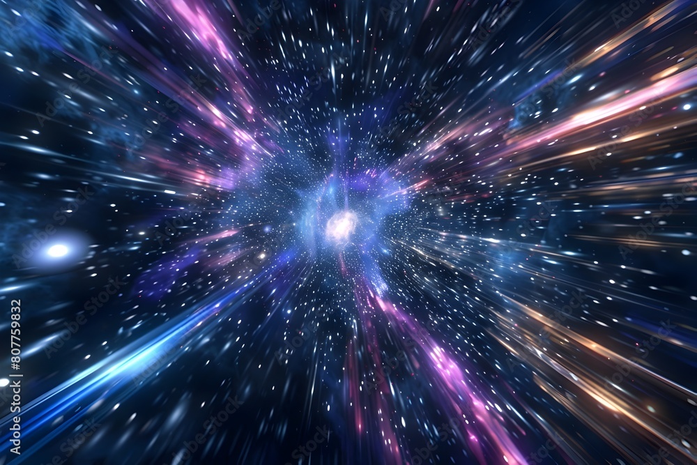Obraz premium Traveling at the Speed of Light and Beyond A Cosmic of Energy Motion and the Mysteries of the