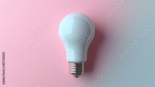Light bulb, calm and peaceful mood with light bulb on pink background, still tranquility understanding wisdom bright
