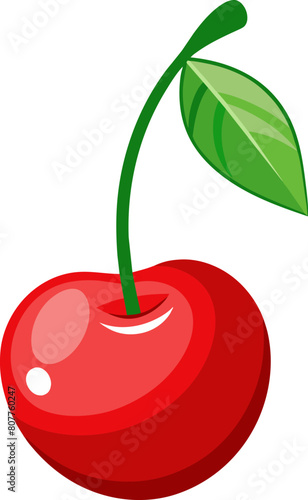 cherry red  fruit with hand draw   icon LOGO