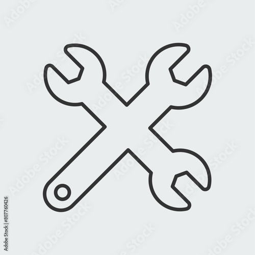 Wrench or Spanner icon. Easy editable vector design.