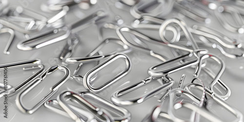 Close up paper clip on white background , High-Quality Close-Up: Paper Clip on White