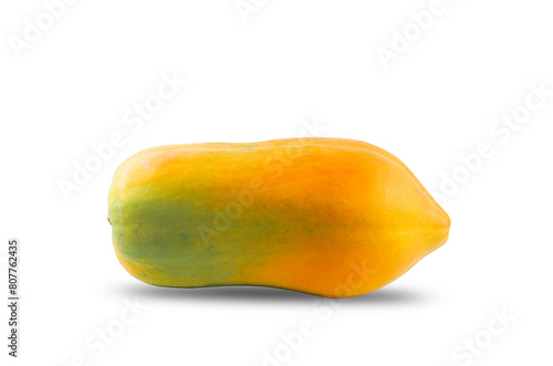 fresh and ripe papaya fruit on a white,isolated
