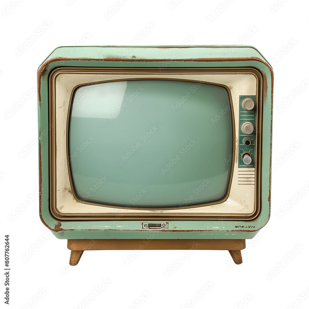 Vintage retro television isolated on transparentbackground