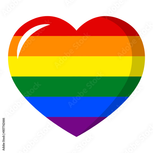 Vector illustration of LGBTQ heart on transparent background