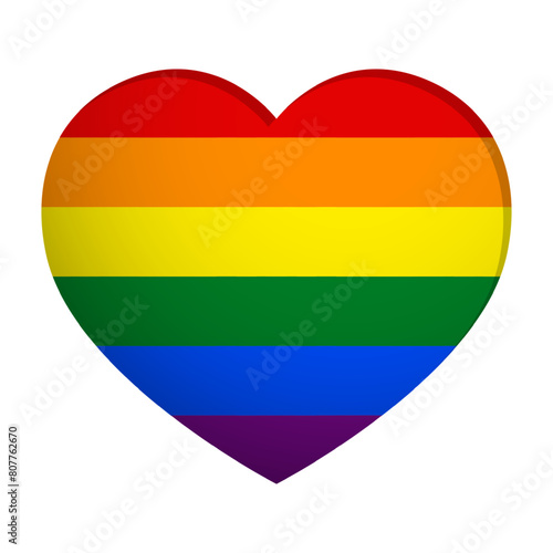 Vector illustration of LGBTQ heart on transparent background