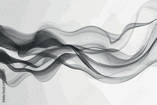 Black smoke abstract on white background