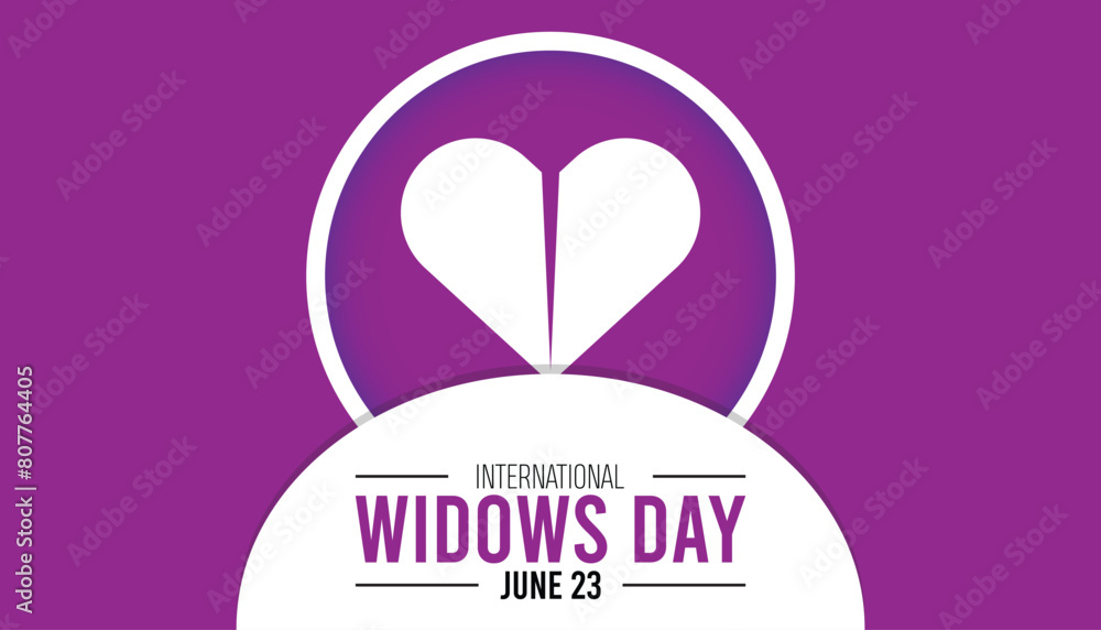 International Widows Day observed every year in June. Template for background, banner, card, poster with text inscription.