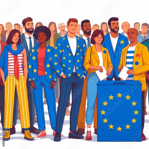I cittadini europei si uniscono nel voto per difendere i valori fondamentali dell'UE. photo