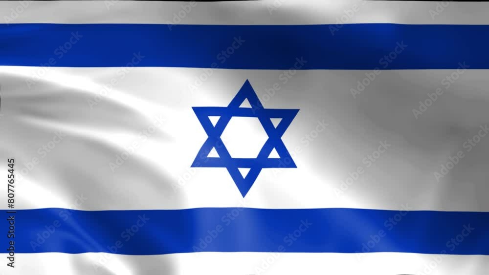 3D illustration of the flag of the State of Israel waving, seamless animated background 3D illustration of the flag of the State of Israel waving, seamless animated background