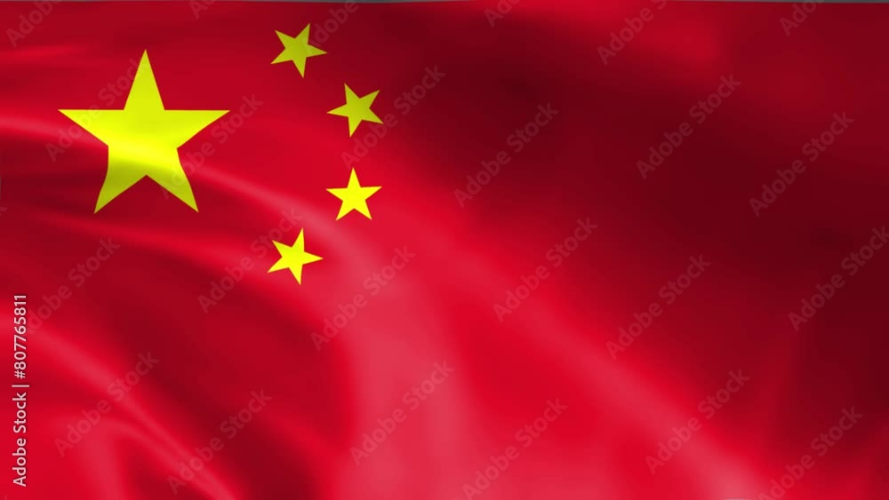3D illustration of the national flag of China waving, seamless animated background 3D illustration of the national flag of China waving, seamless animated background