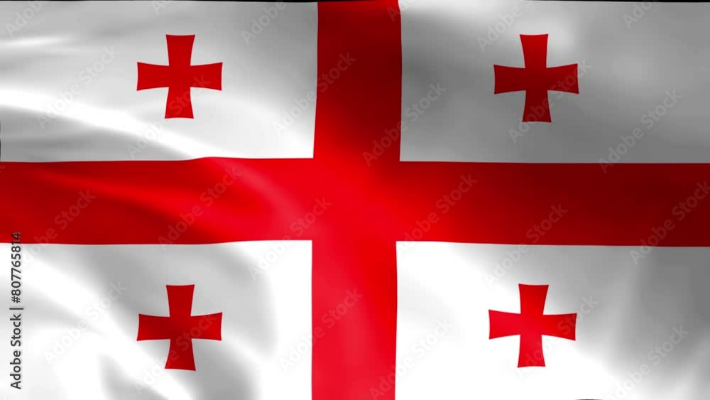 3D illustration of the national flag of flag of Georgia waving, seamless animated background 3D illustration of the national flag of flag of Georgia waving, seamless animated background