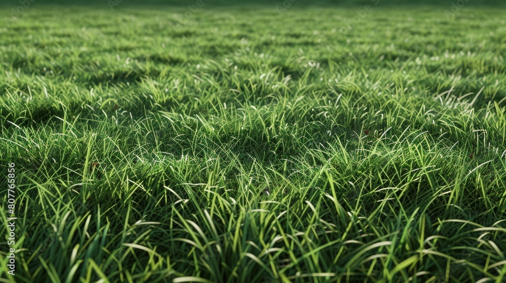 A field of grass is shown in a very bright and sunny day. The grass is lush and green, and the sky is clear and blue A field of grass is shown in a very bright and sunny day. The grass is lush and green, and the sky is clear and blue