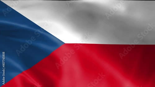 3D illustration of the national flag of the Czech Republic waving, seamless animated background photo