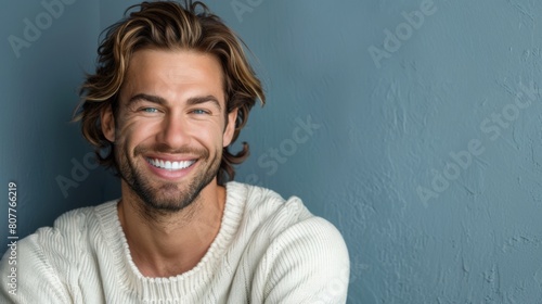 Handsome Man with Bright Smile photo