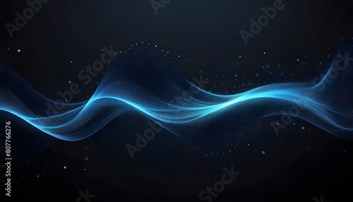 Blue purple wave line light gradient dark background. Abstract technology big data digital background. 3D rendering.