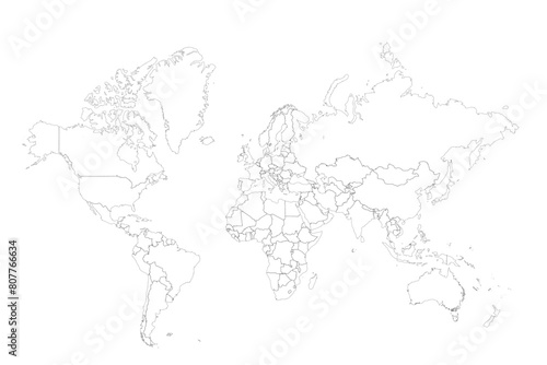 world map outline stock vector