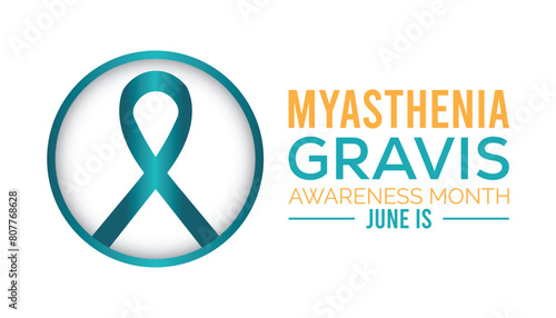 Myasthenia Gravis Awareness Month observed every year in June. Template for background, banner, card, poster with text inscription.