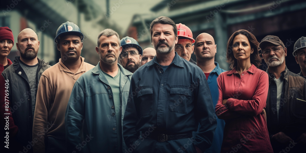 Labour day concept diverse group of workers. Labour day concept diverse group of workers.