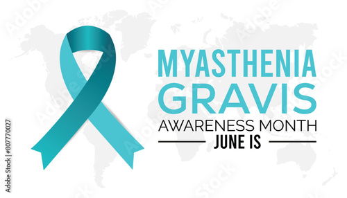Myasthenia Gravis Awareness Month observed every year in June. Template for background, banner, card, poster with text inscription.