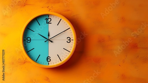Wallpaper Mural time winter summer concept school management space copy Close o'clock Ten background orange pastel trendy clock wall plain analogue Part autumn white agenda schedule opening hours operation minute Torontodigital.ca