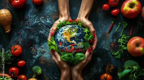 World food day or vegeterian day concept UHD wallpaper