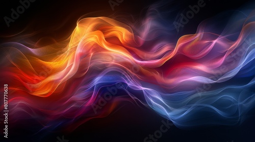 A colorful, wavy line of fire with orange and blue colors