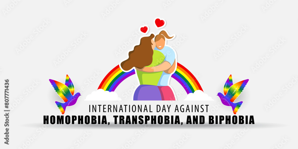 Fototapeta premium Vector illustration of International Day Against Homophobia, Biphobia and Transphobia social media feed template