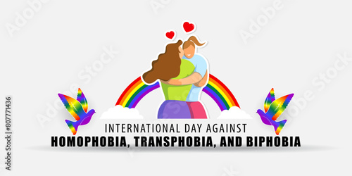 Vector illustration of International Day Against Homophobia, Biphobia and Transphobia social media feed template
