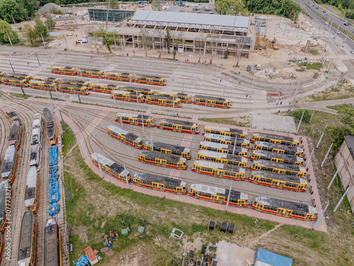 Zajezdnia tramwajowa widziana z drona