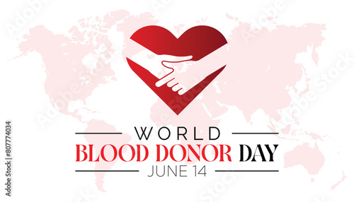 World Blood Donor Day observed every year in June. Template for background, banner, card, poster with text inscription.