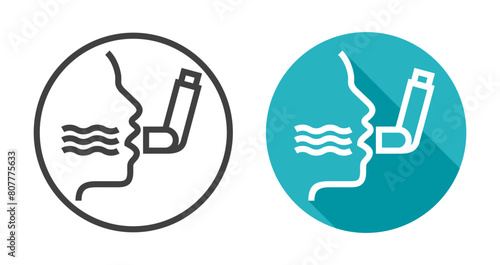 Asthma inhaler icon in bold line