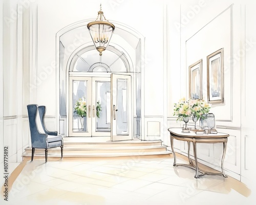 elegant traditional foyer photo