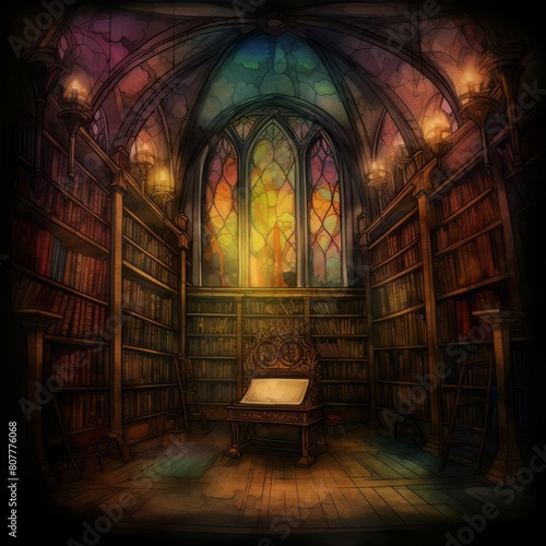 moody Gothic library photo