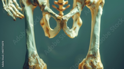 Detailed illustration of human femur bones, depiction of skeletal structures, photo
