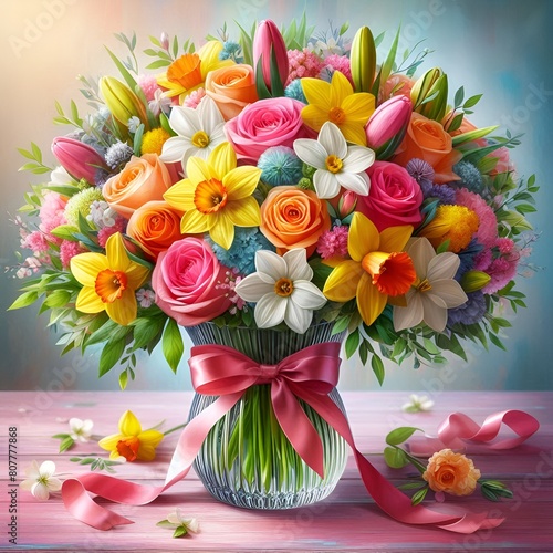 A pretty, colorful bouquet