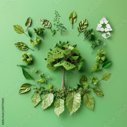paper cut art Eco and recycle Concepts