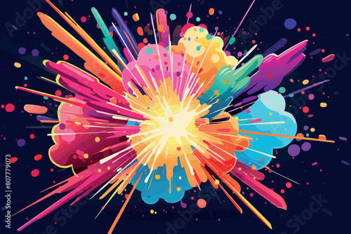 colorful blot on a Black background. Vector illustration